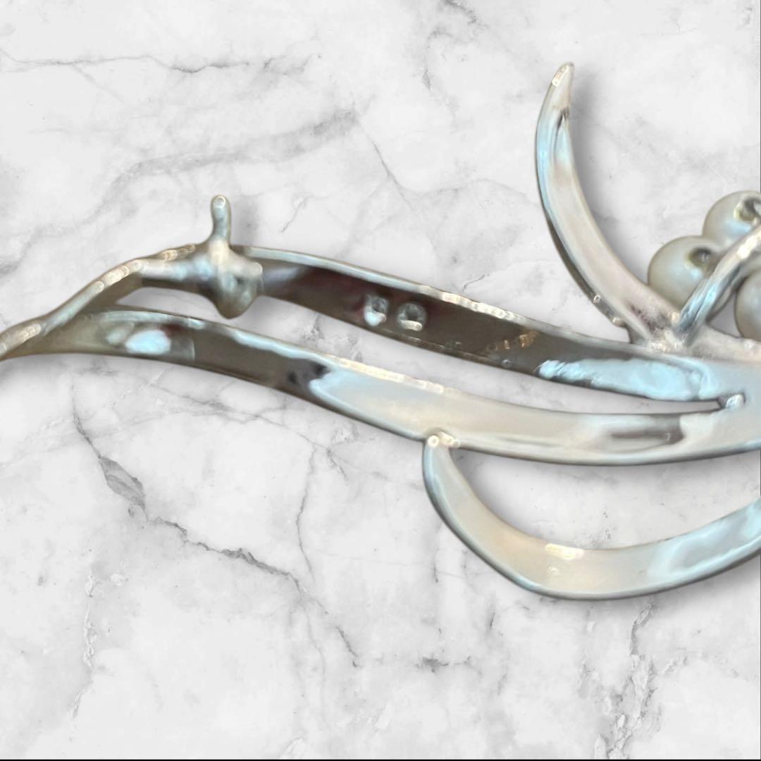 【美品】MIKIMOTO パール ブローチ あこや真珠 8珠 刻印あり