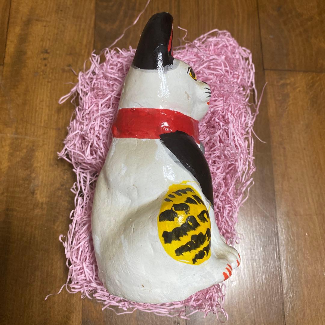 まねき猫　坊之谷土人形　亀翁作 招き猫