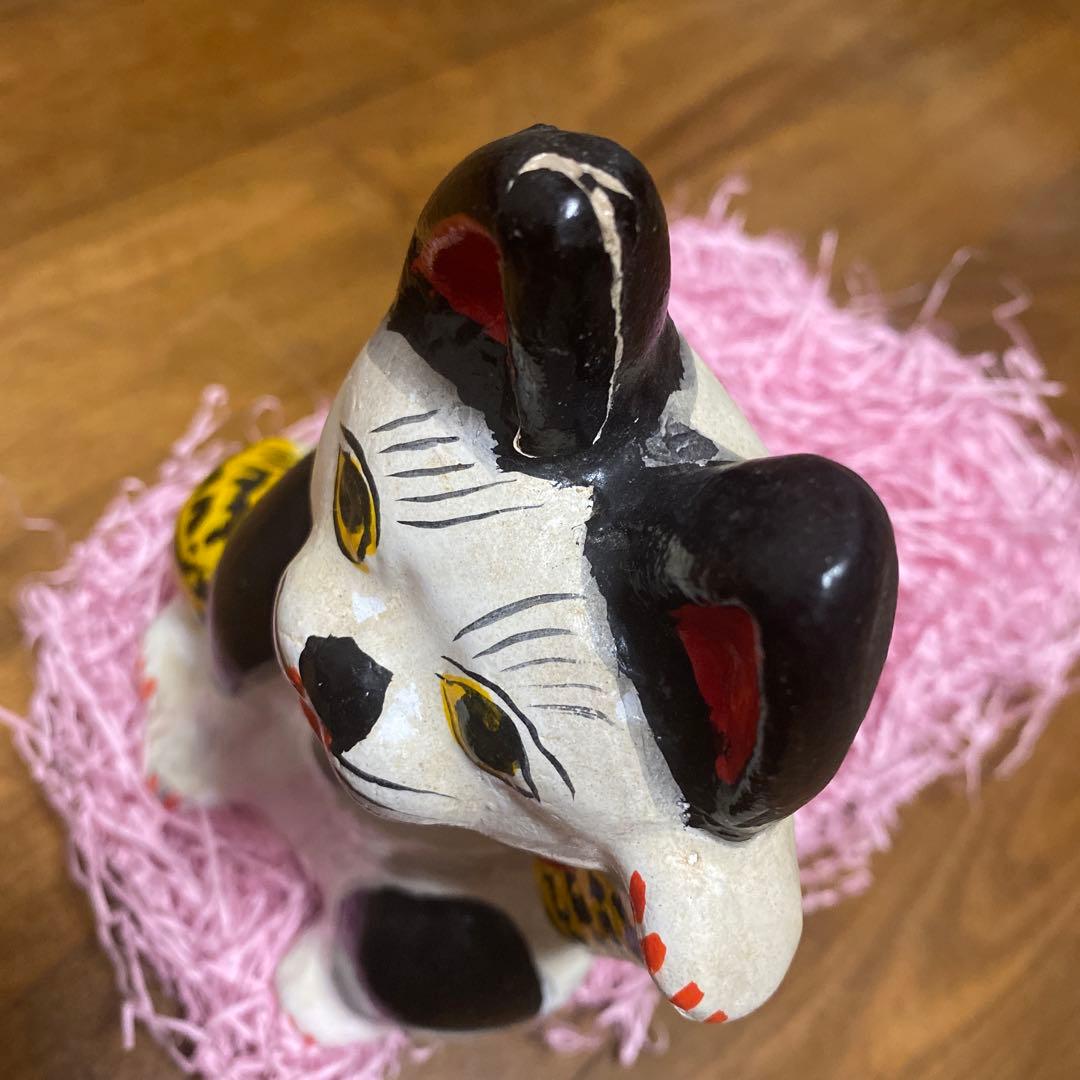 まねき猫　坊之谷土人形　亀翁作 招き猫