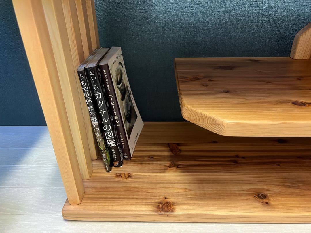 【送料無料】 テレビボード 棚板付き 縦格子型 シェルフ 小物置き 杉 120