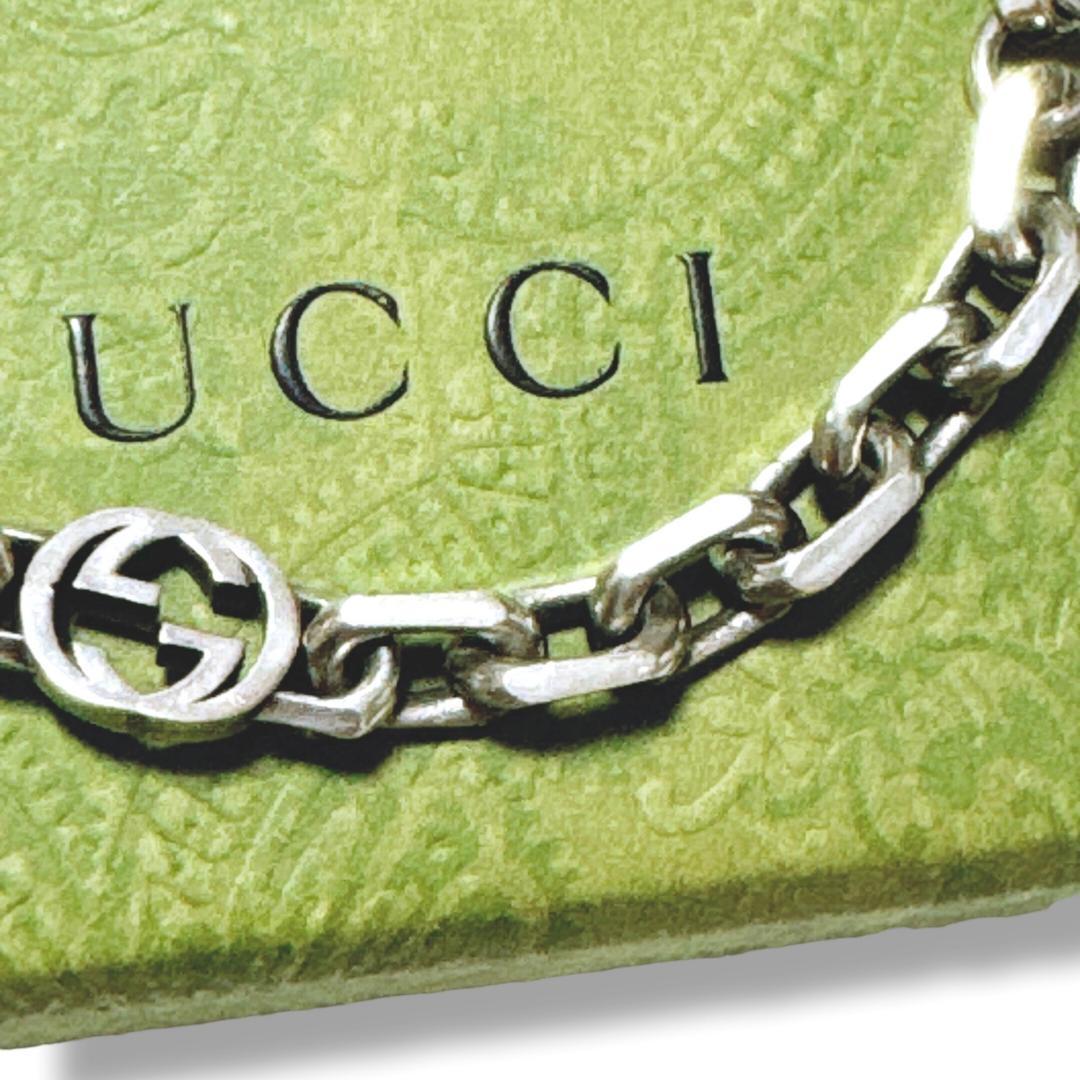 【美品】グッチ インターロッキング ブレスレット19号 SV925