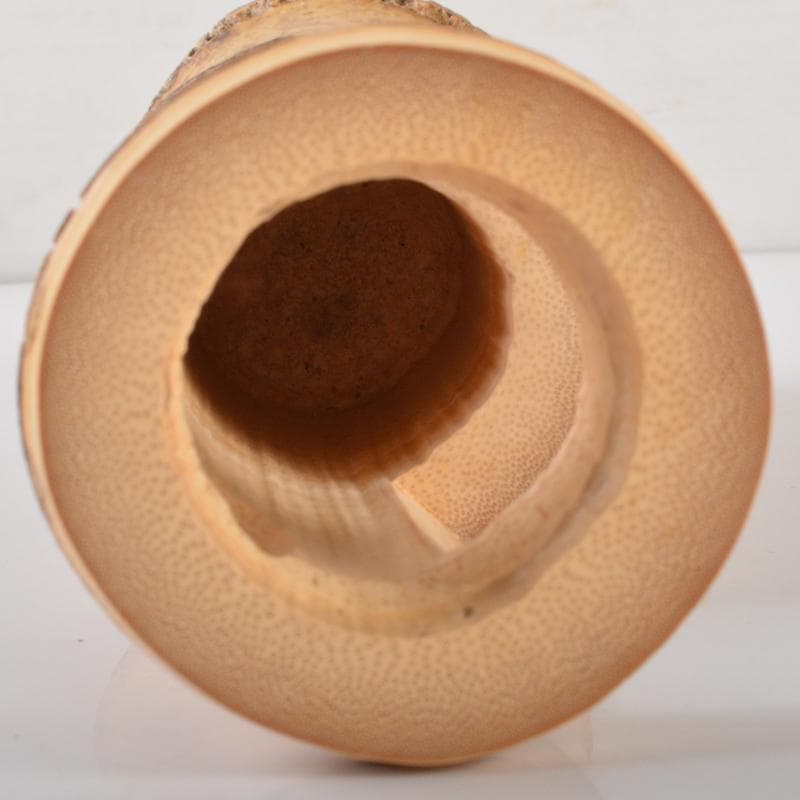 Caz　一重切花入　銘「千代乃友」　紫野　細合喝堂書付　共箱　V　5806