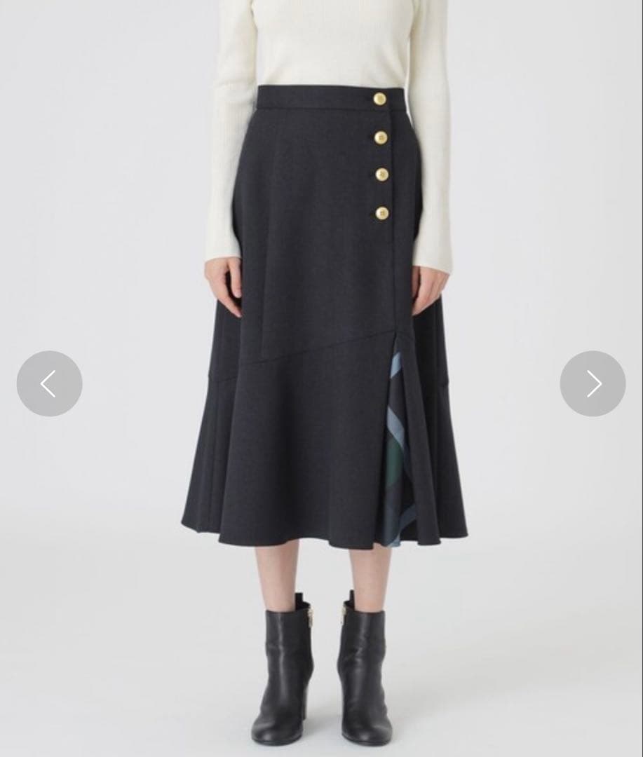 美品BLUE LABEL CRESTBRIDGEウールライクポリエステルスカート