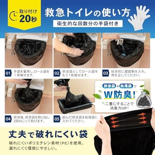 【防災士推奨】PYKES PEAK 救急トイレ 簡易トイレ 120回セット rm