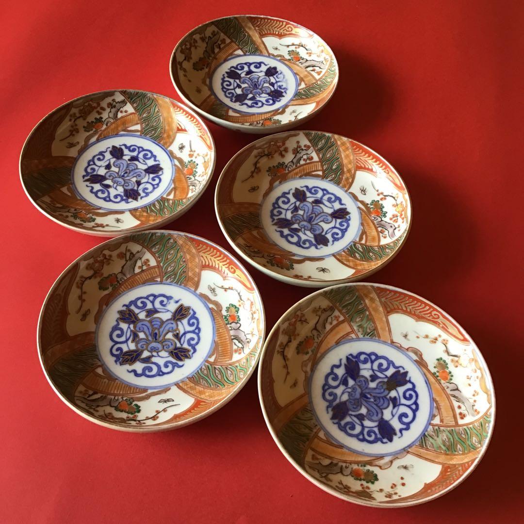 古伊万里　色絵子皿　5客