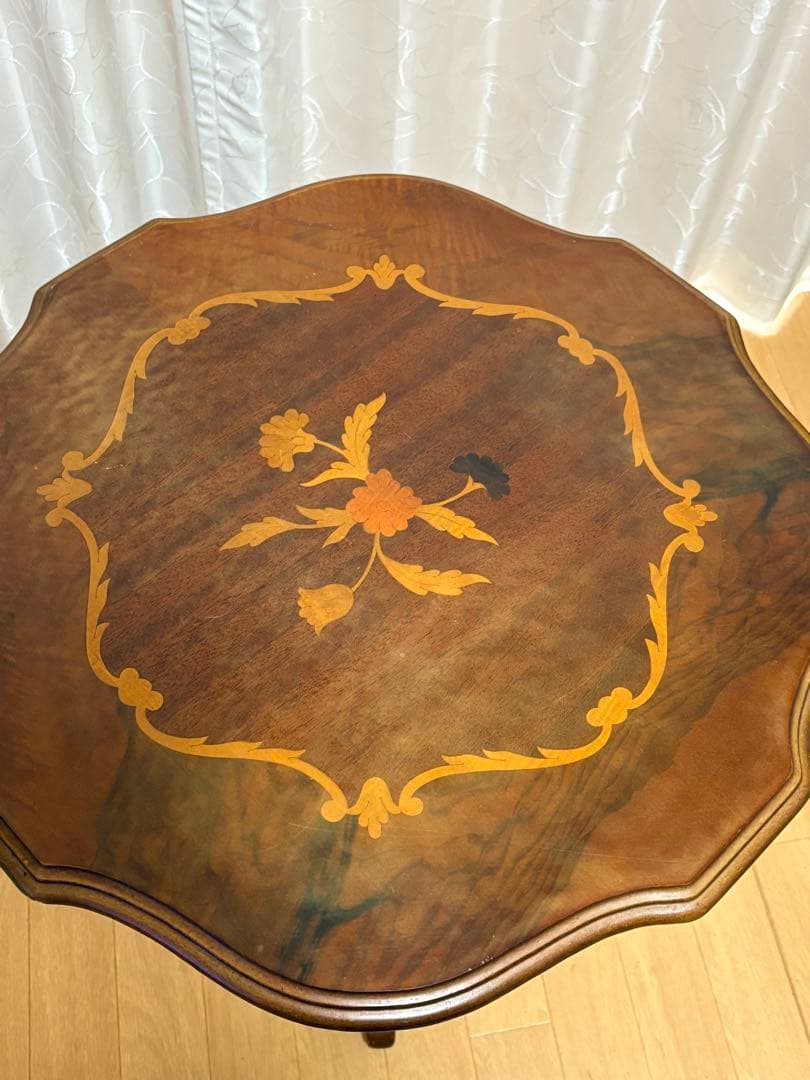 イタリア製象嵌コーヒーテーブルサイドテーブル花台アンティーク家具イタリア家具