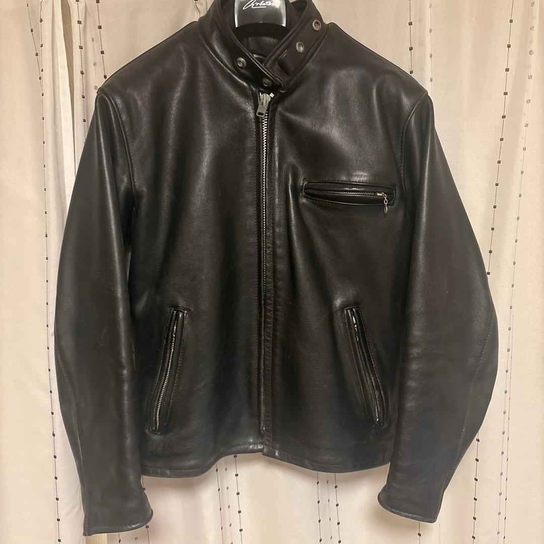 Schott ブラック シングルライダースジャケット アメリカ製