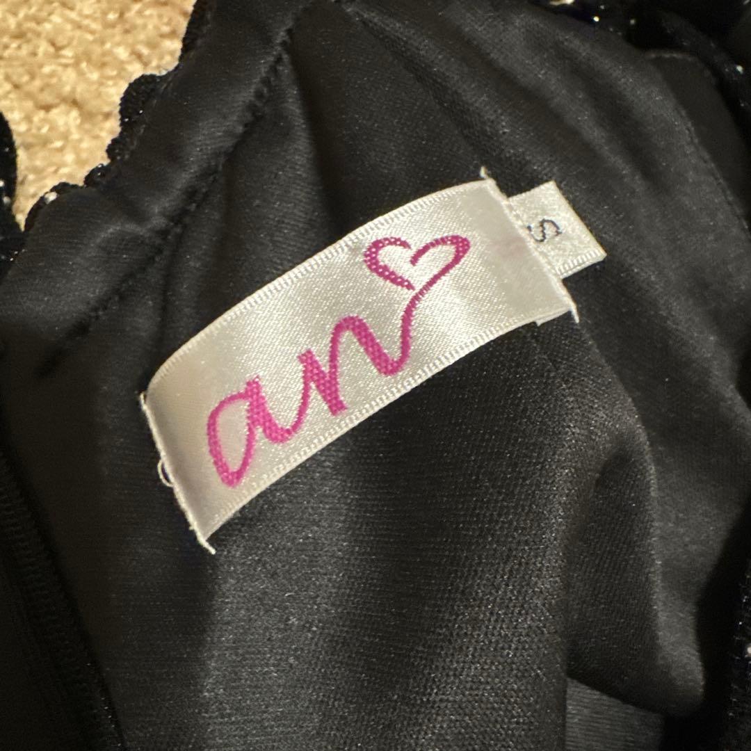 ※断捨離のためお値下げ an ブラックドット柄オフショルダードレス　美品