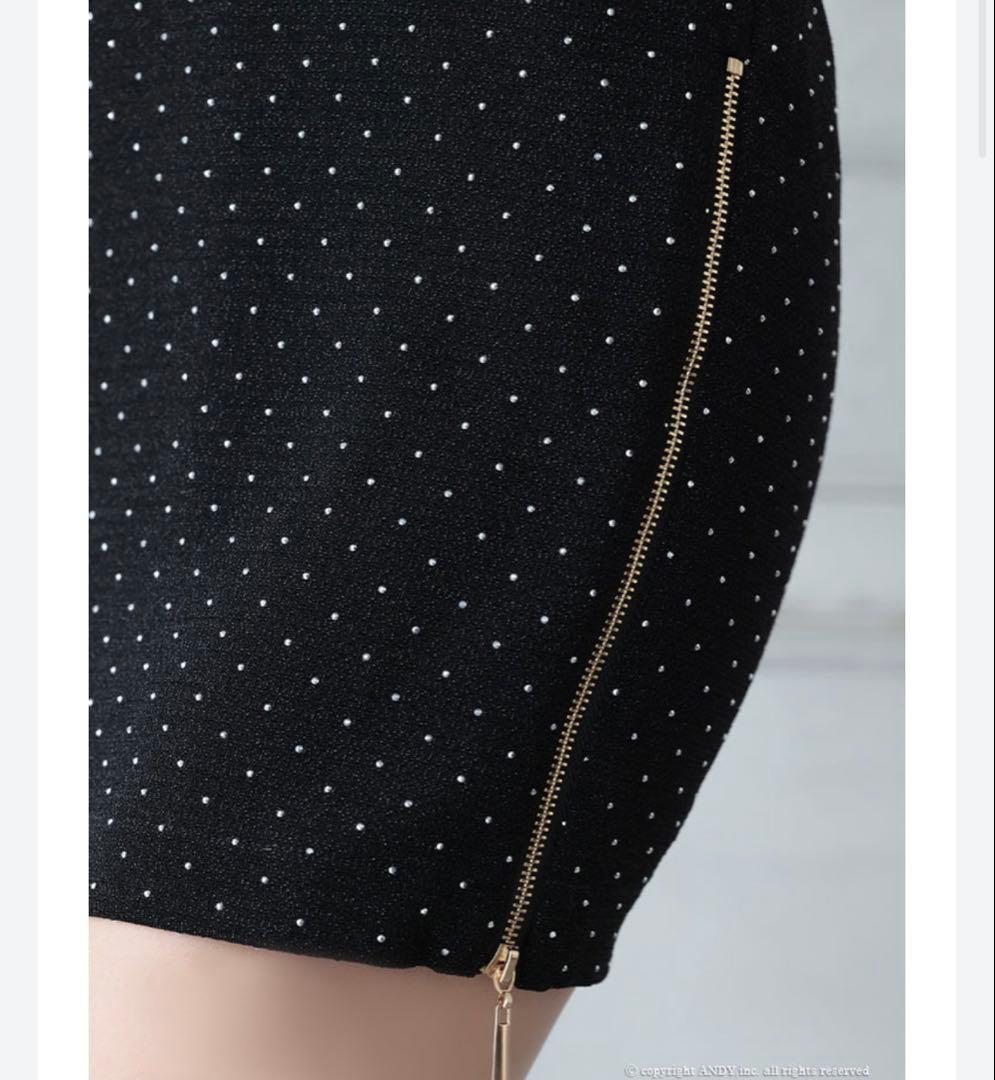 ※断捨離のためお値下げ an ブラックドット柄オフショルダードレス　美品