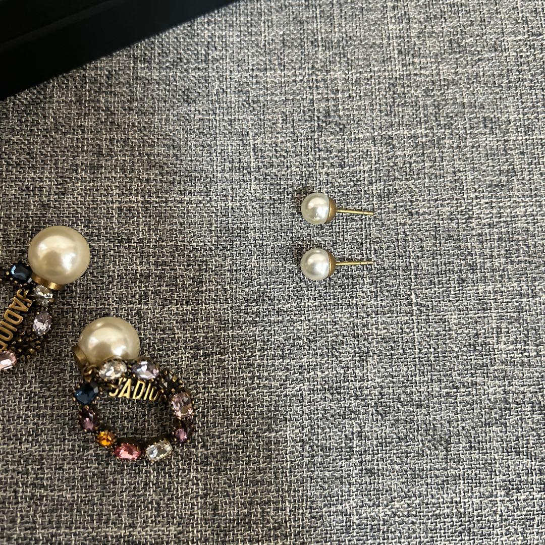 Jadior　クリスチャンディオール　ヴィンテージ　レインボー　パールピアス
