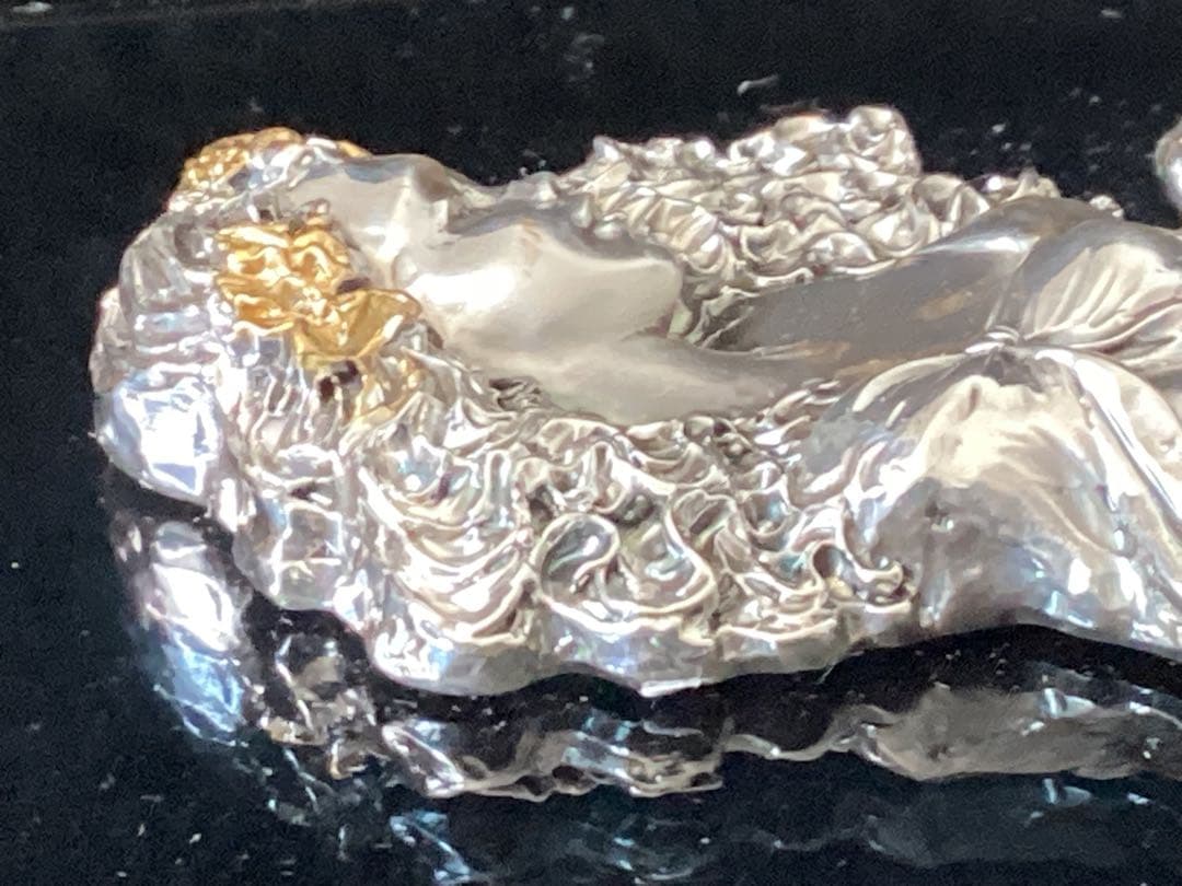 BRUNEL社イタリア製銀製立体女神レリーフ　額入り豪華ケース　カットガラス版