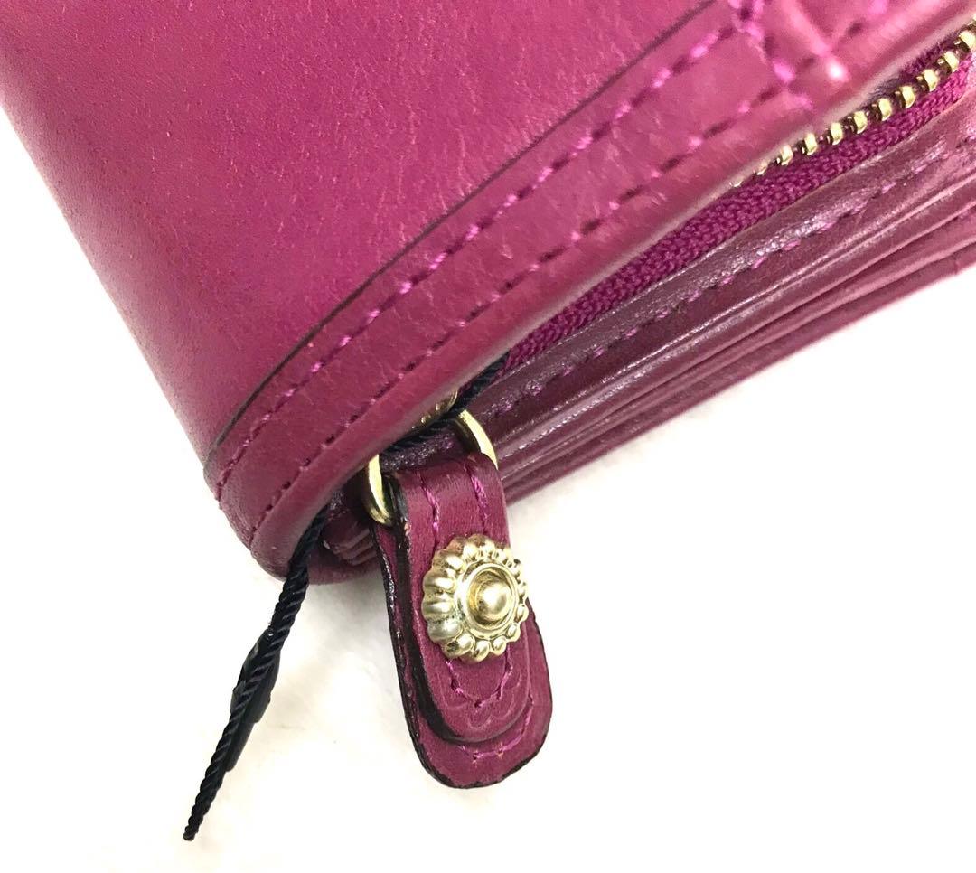 未使用ダコタDakota二つ折り財布レディースリードクラシックチェリーピンクレア