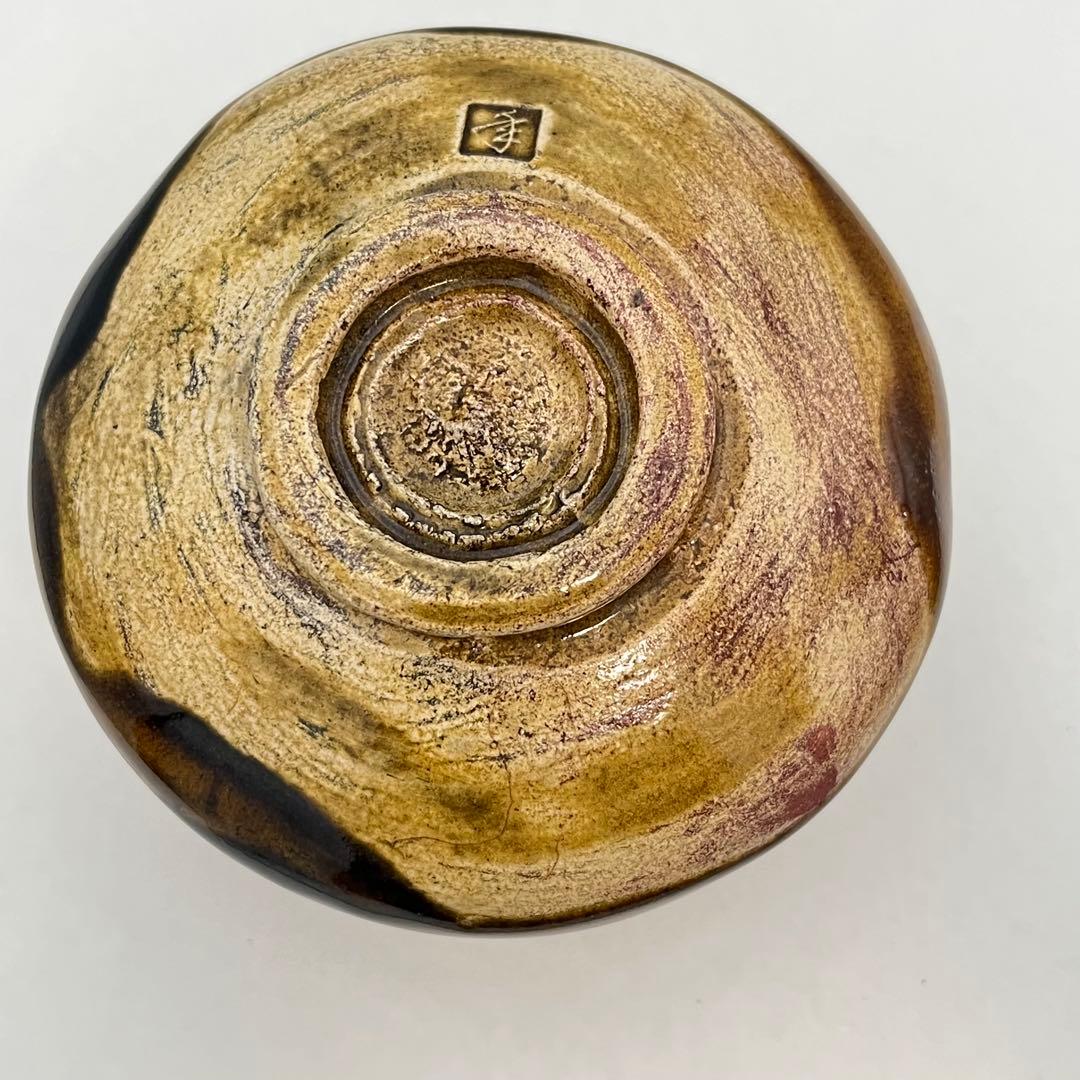 大樋焼 年郎 茶碗 茶道具 半筒茶碗 飴色 飴釉 抹茶 抹茶椀 10.5×高7