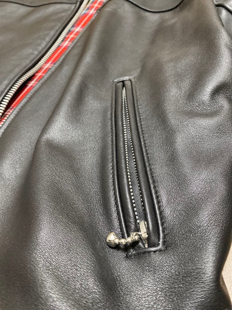 【希少・極美品】666 シングルライダース 旧ロゴ 英国製 38 ブラック