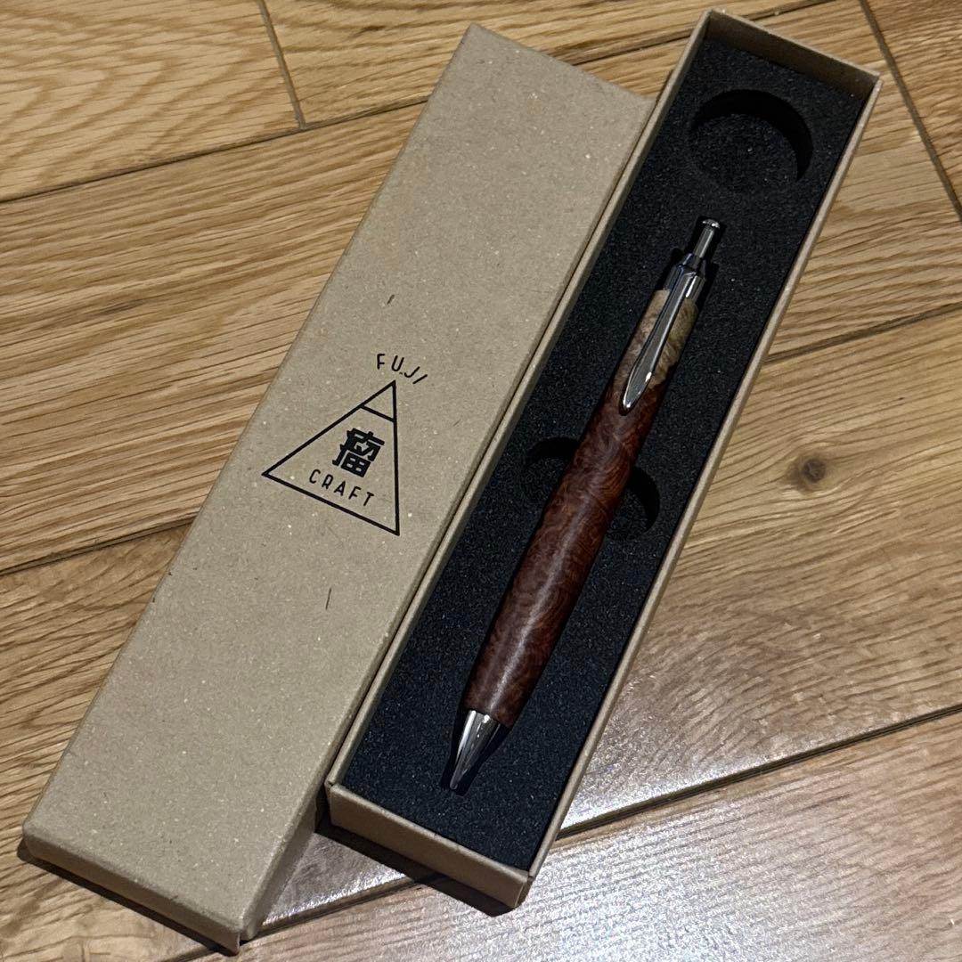 【美品】富士瘤クラフト　花梨紅白　シャープペンシル