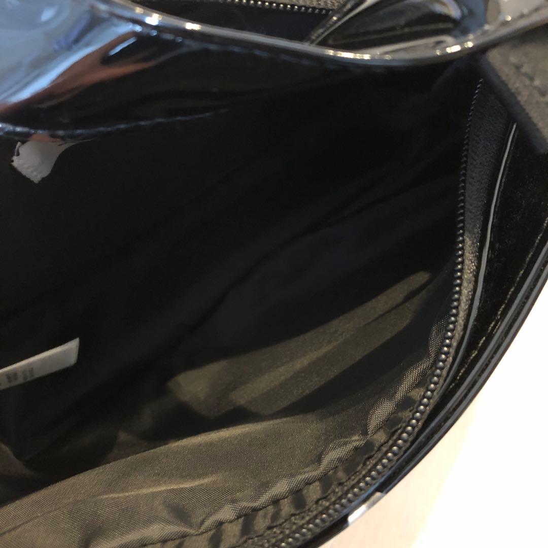 adidas 黒 エナメル　ハンドバッグ　未使用