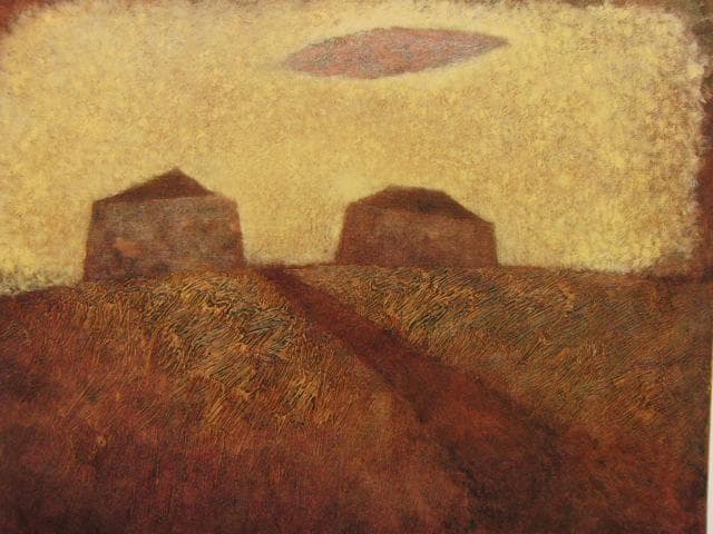 三岸黄太郎、雲、希少な画集より、新品高級額・額装付、状態良好