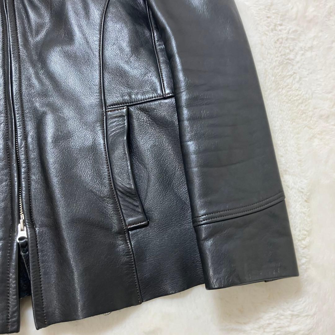 美品 レッドムーン 牛革 カウレザー ライダース レザージャケット ブラック