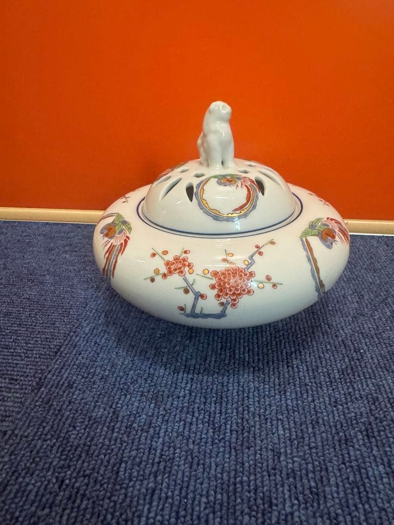 2011 有田焼 弥左衛門 作 染錦鳳文　香炉　未使用