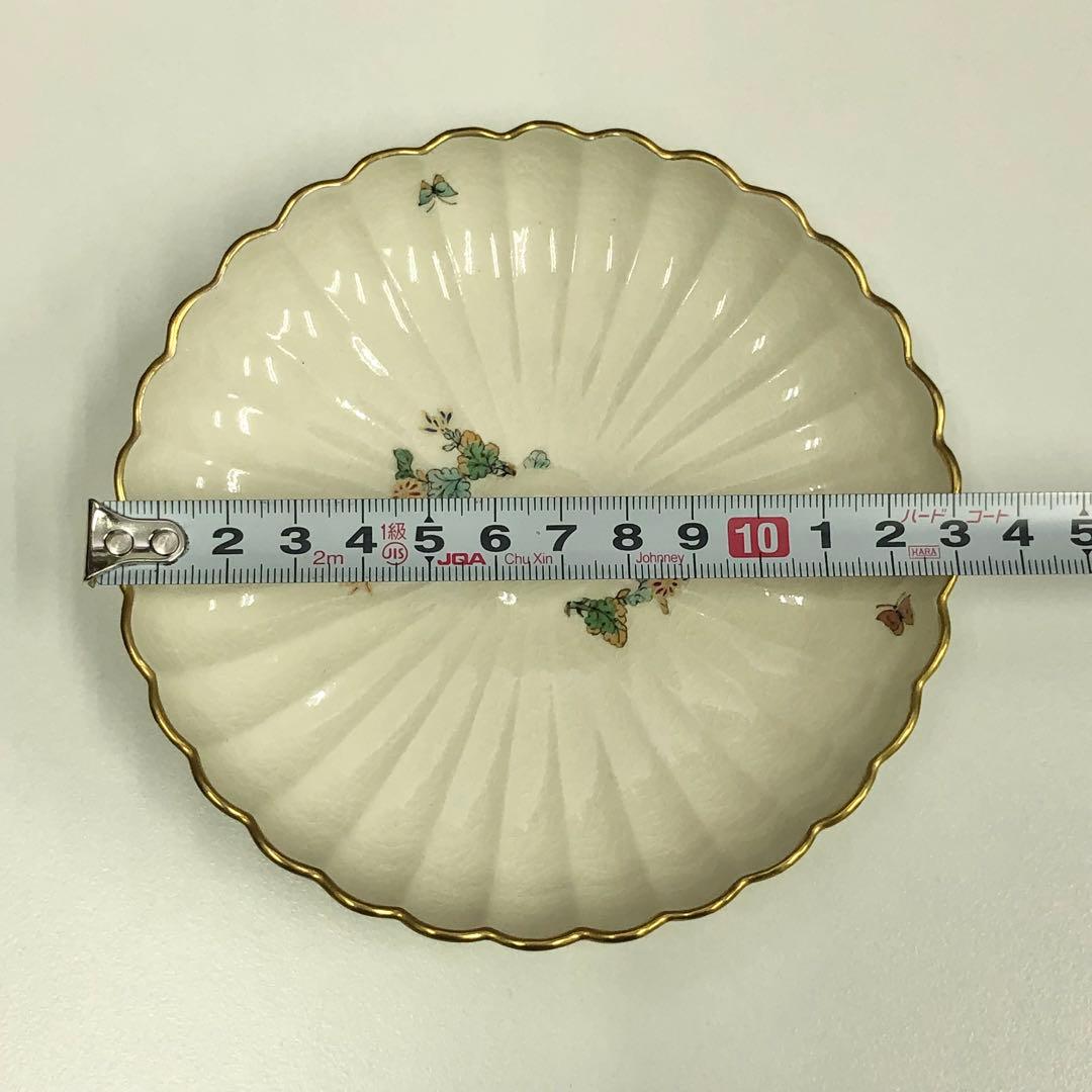【95】沈壽官窯 白薩摩菊脚皿 菊 薩摩焼 小皿 ４枚 美品