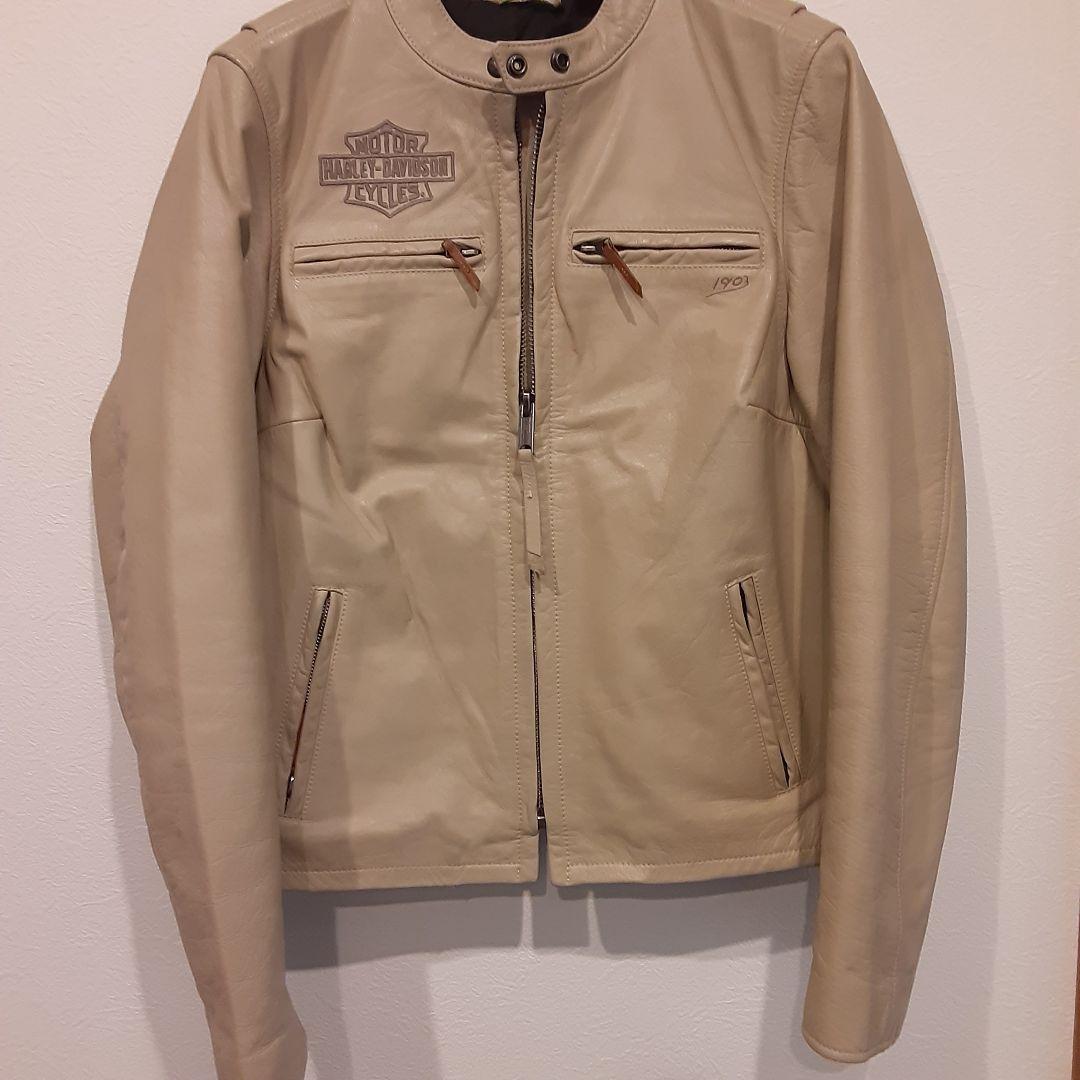 ハーレーダビッドソン ベージュ ライダース ジャケット レザー 男女兼用