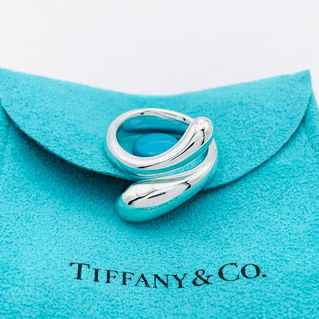 新品仕上げ 極美品 ティファニー エロンゲイテッド ティアドロップリング 9号