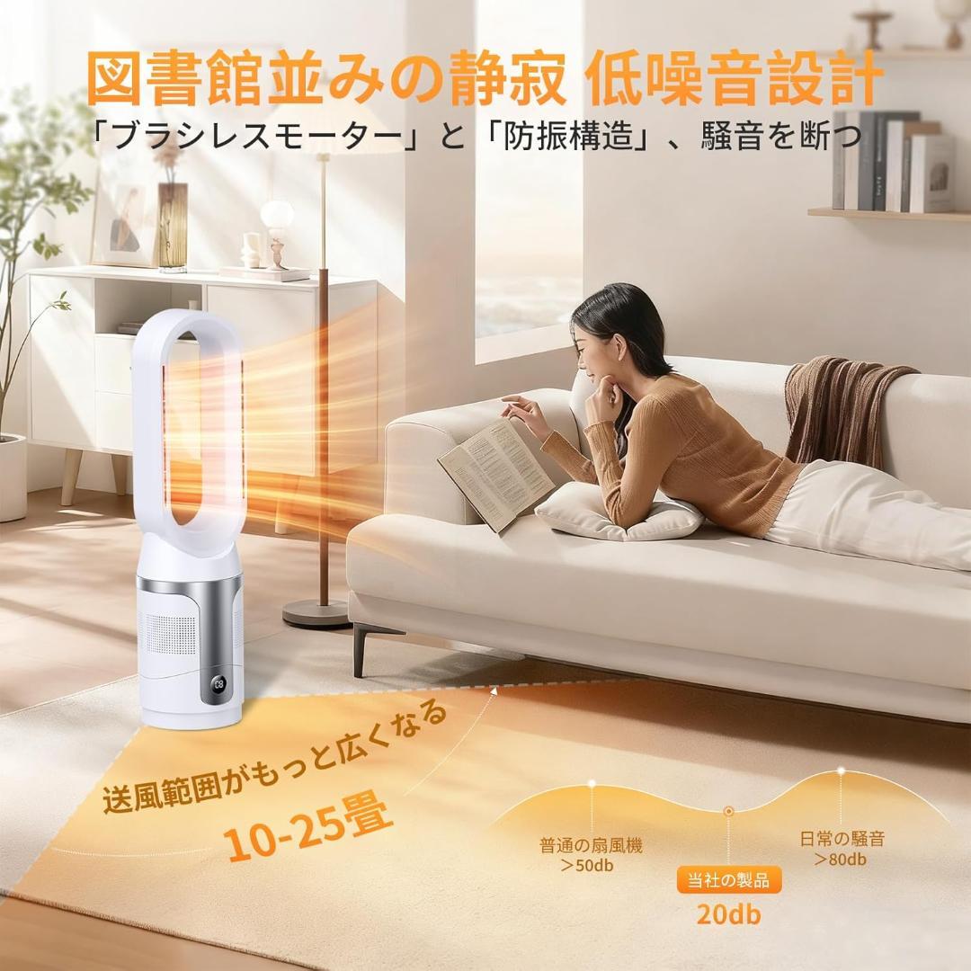 【新品未使用】 セラミックヒーター スリム扇風機 タワーファン ファンヒーター