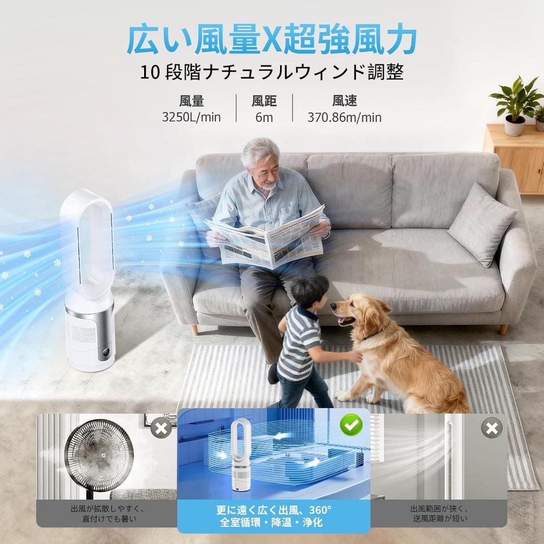 【新品未使用】 セラミックヒーター スリム扇風機 タワーファン ファンヒーター