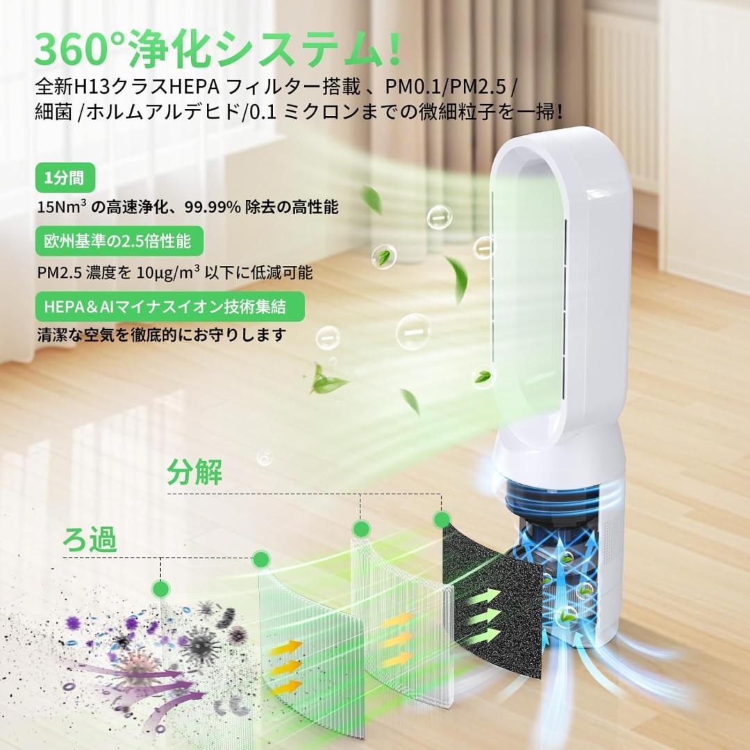 【新品未使用】 セラミックヒーター スリム扇風機 タワーファン ファンヒーター