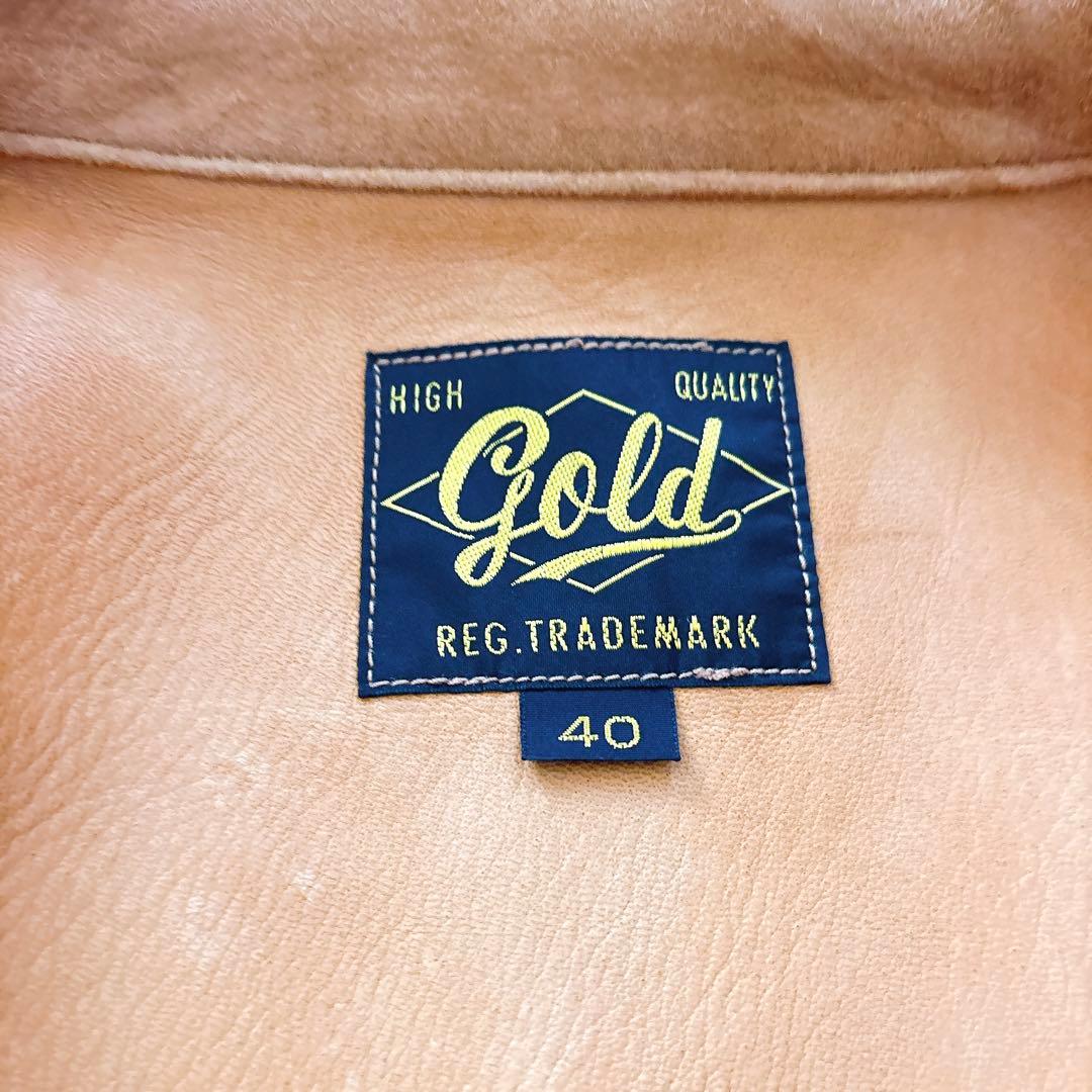 美品 Gold 東洋エンタープライズ ディアスキン スエード レザージャケット