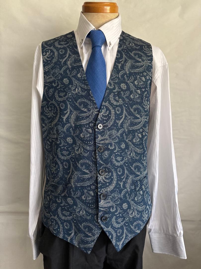Giannetto ジャンネット　ペイズリー スーツベストITALY製