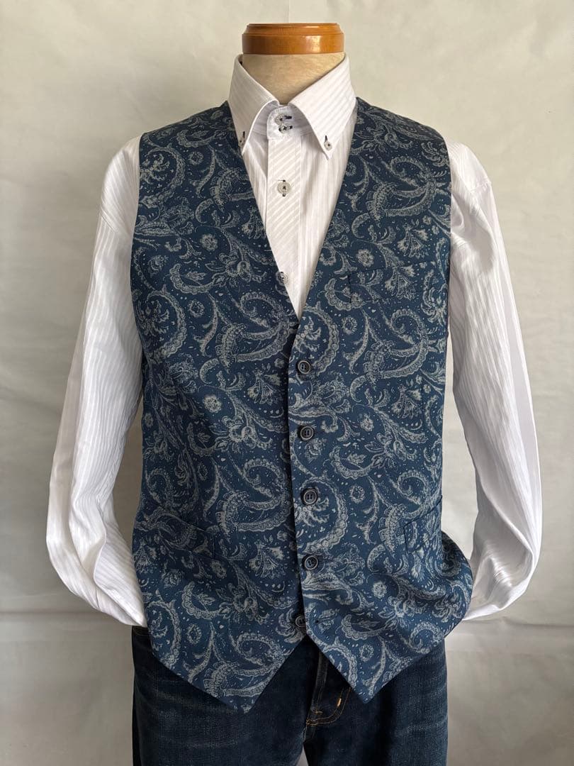 Giannetto ジャンネット　ペイズリー スーツベストITALY製