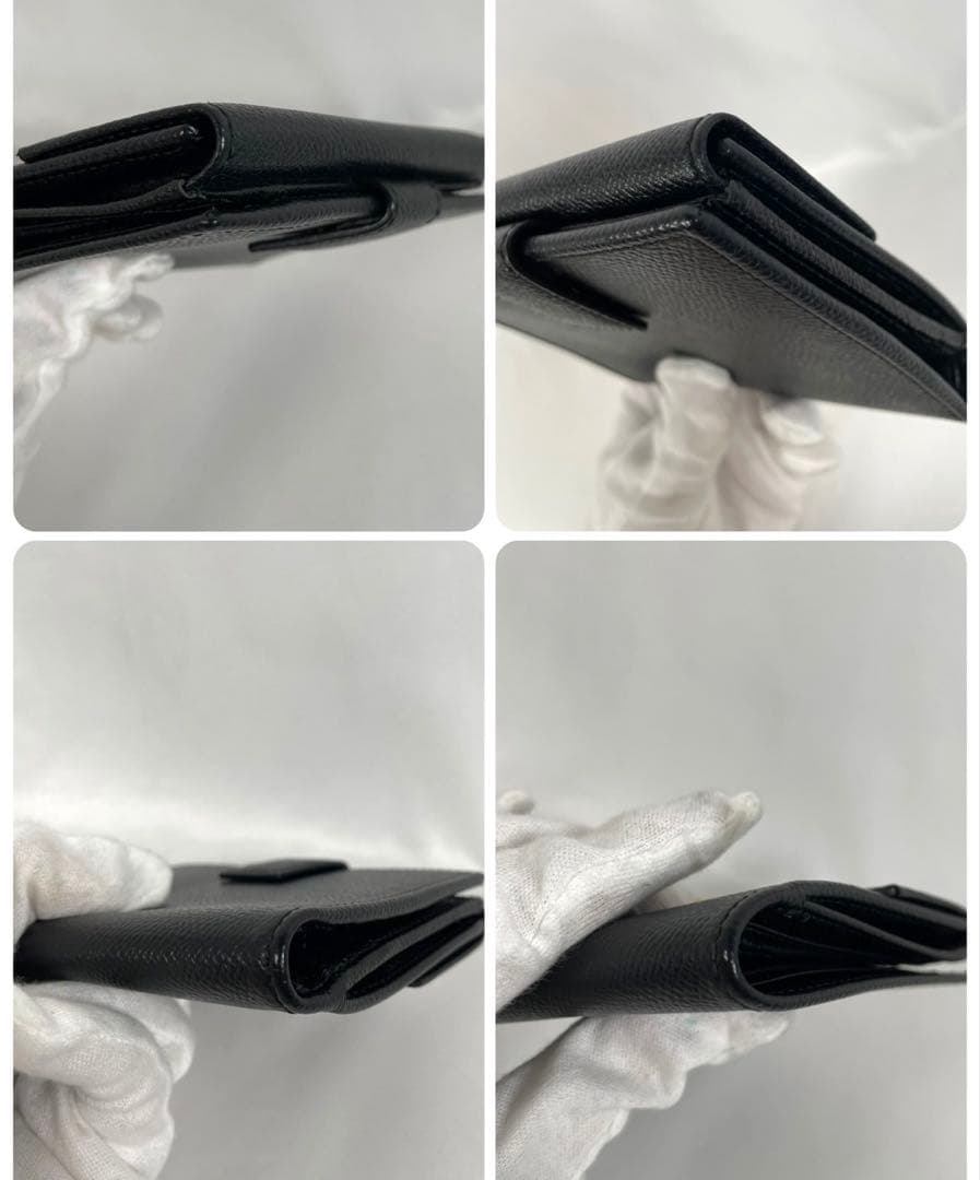 未使用に近い FERRAGAMO フェラガモ 二つ折り財布 ガンチーニ レザー