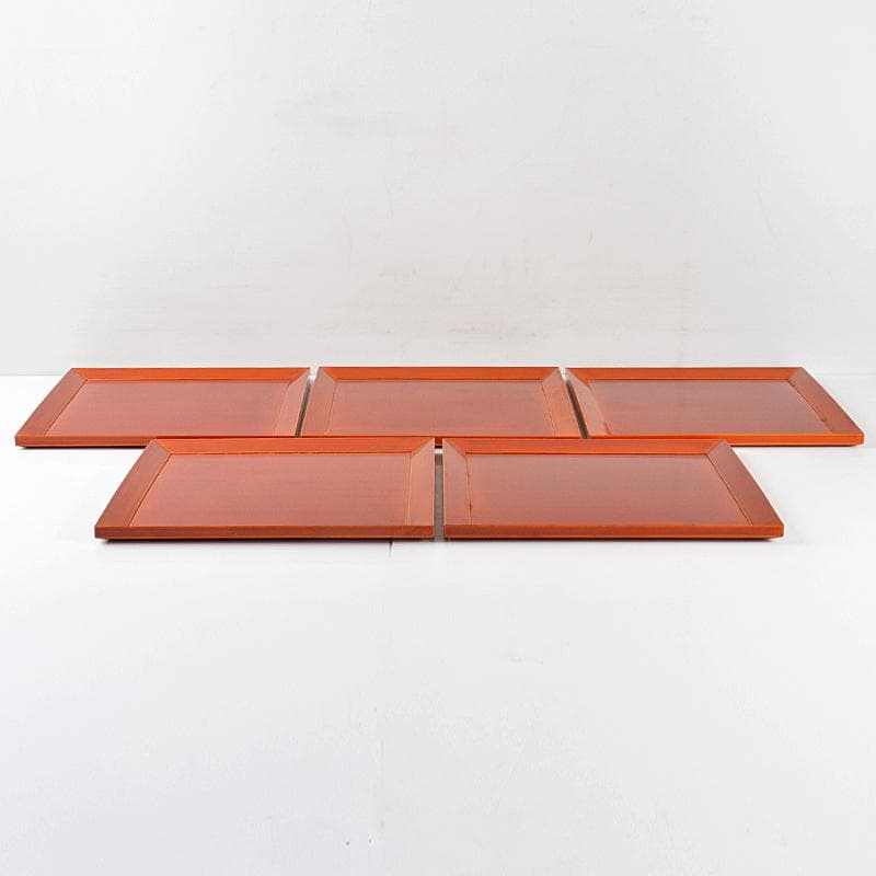 和食器　漆器　春慶塗　吸物膳　五客　時代箱付　M　R5312