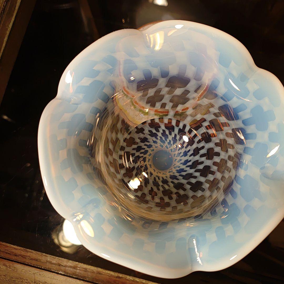 希少 十文字 花形 氷コップ ビンテージ レトロ 大正ガラス