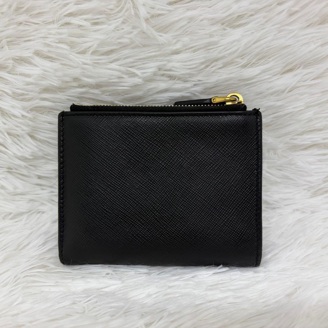 極美品✨️プラダ 二つ折り財布 レザー サフィアーノ フラグメントケース 黒