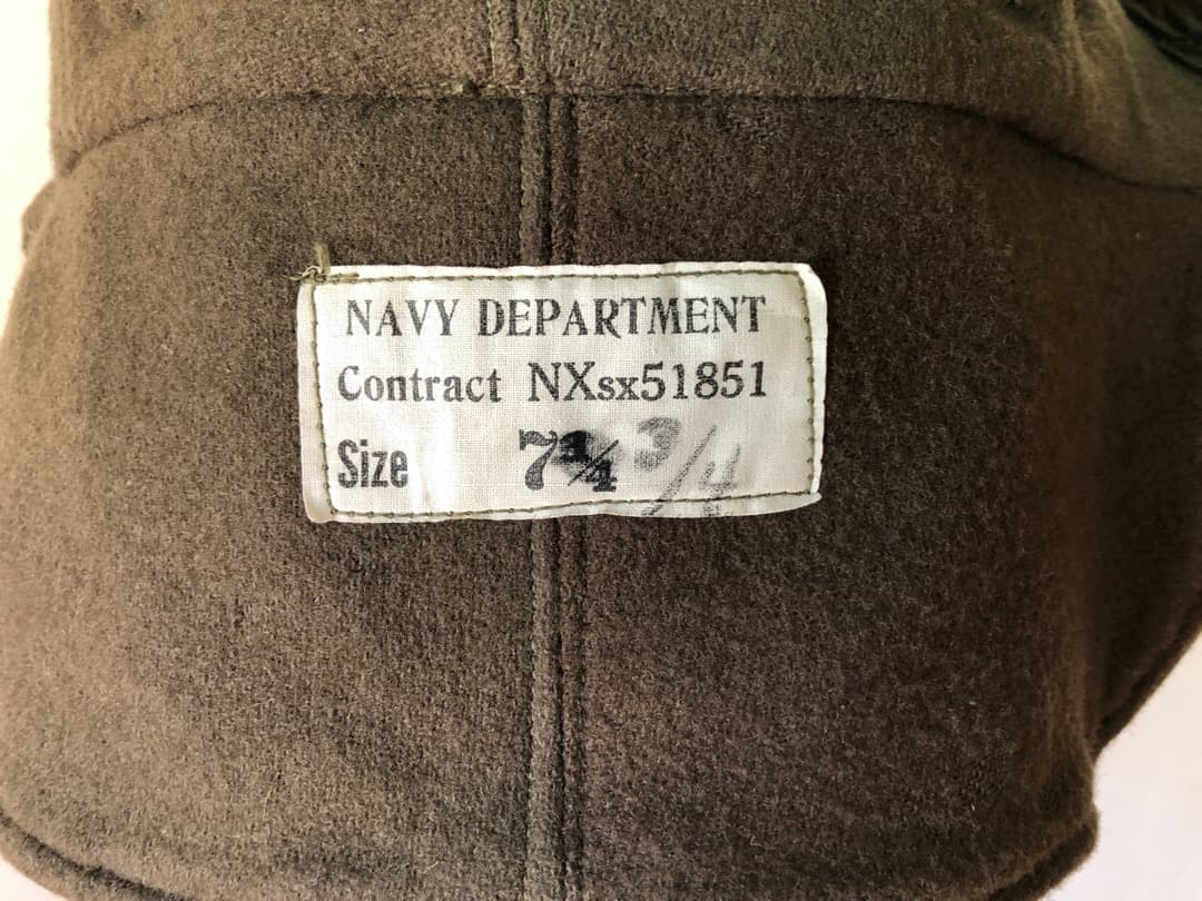 希少 1940s vintage 米軍 実物 USN デッキキャップ G
