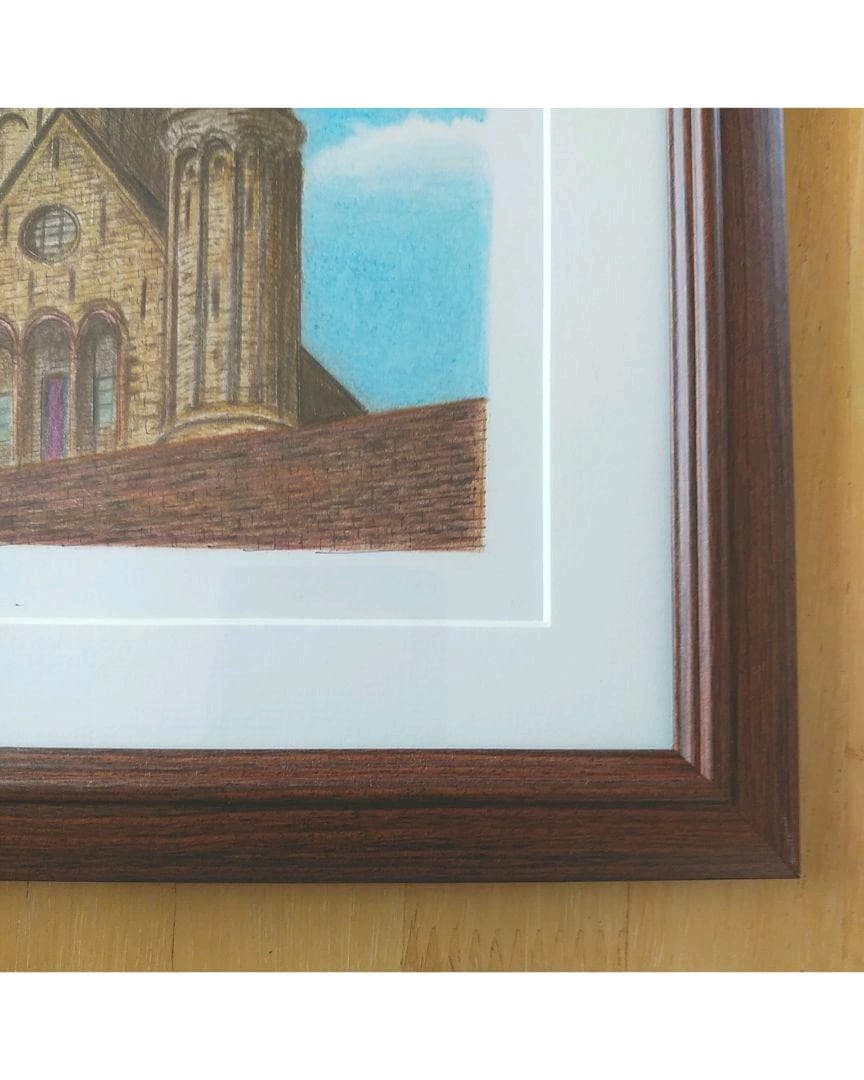 絵画色鉛筆風景画『ベルギー聖母教会』原画