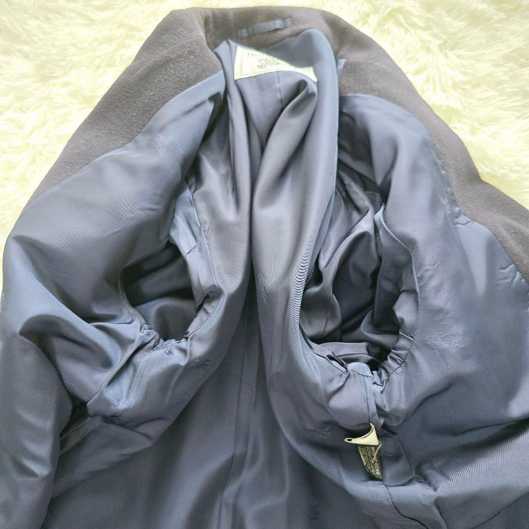 美品✨バーバリーズ 金ボタン カシミヤ ダブル チェスターコート ネイビー L