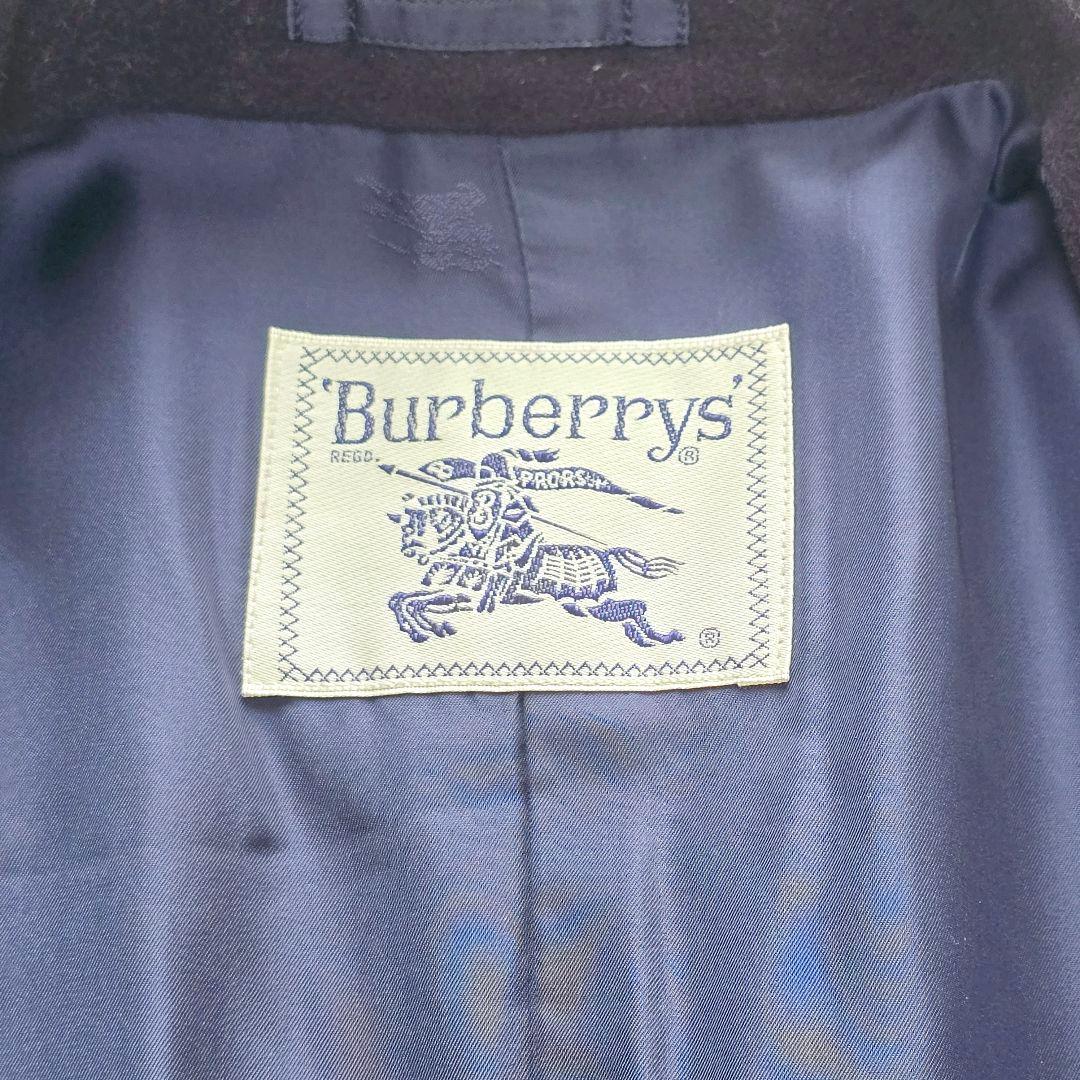 美品✨バーバリーズ 金ボタン カシミヤ ダブル チェスターコート ネイビー L