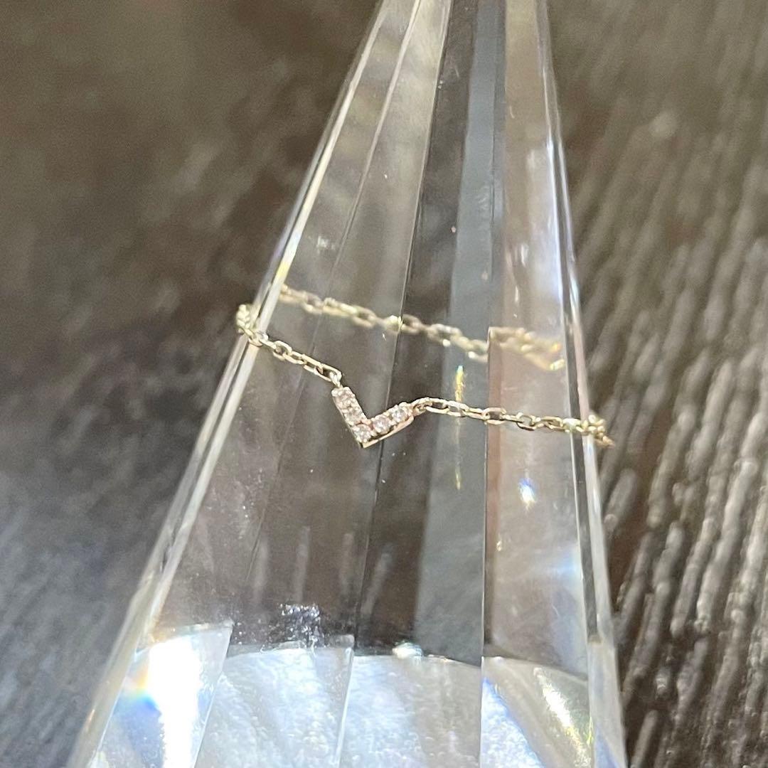 K10金　サイズ調整可能　チェーン　リング　,21g