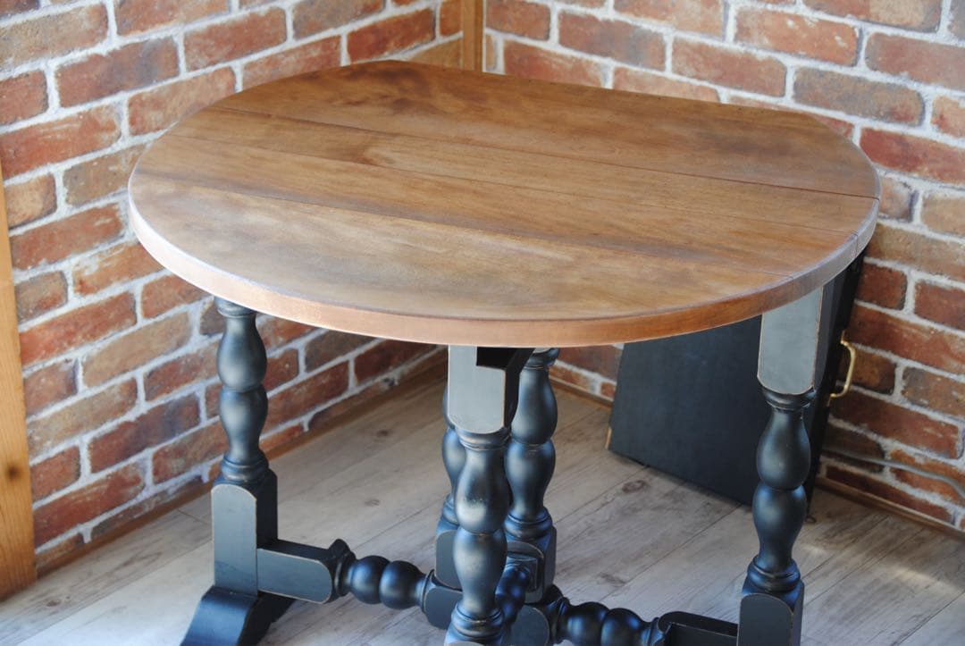 アンティークテーブル　ゲートレッグ　ドロップリーフ　オーク材　サイドテーブル