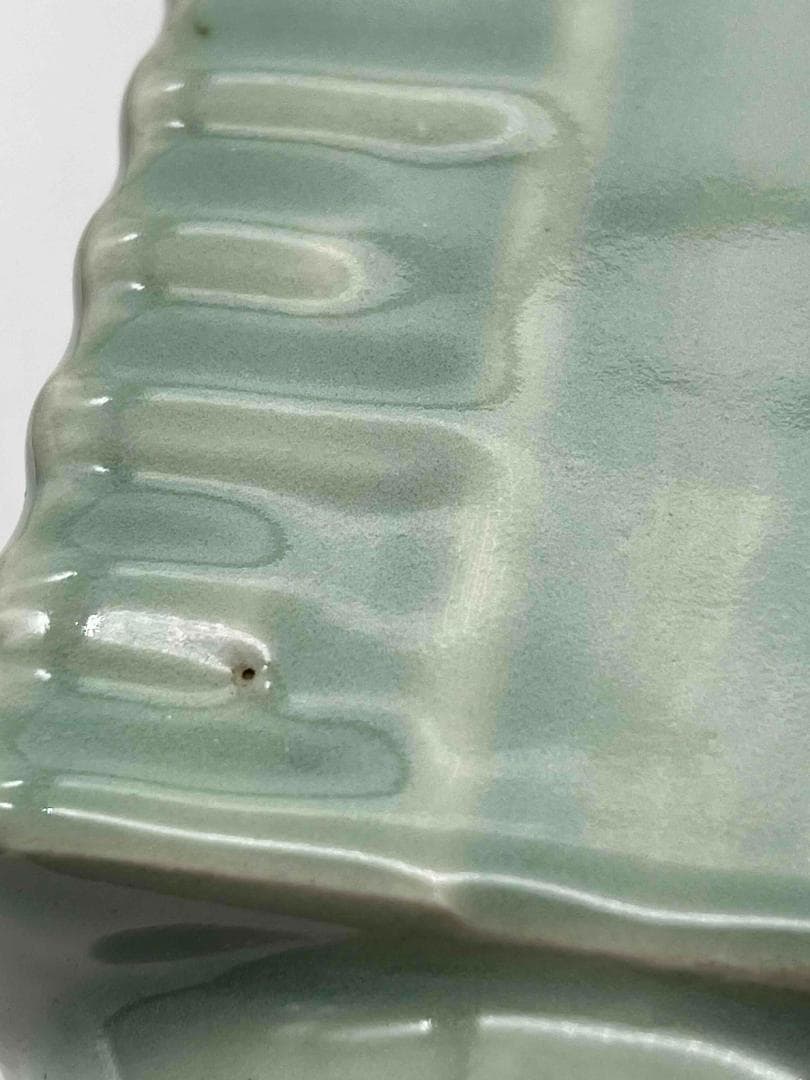 宋時代　青磁琮式瓶　汝官窯　龍泉窯　花入　茶道具　香道具(E-77)