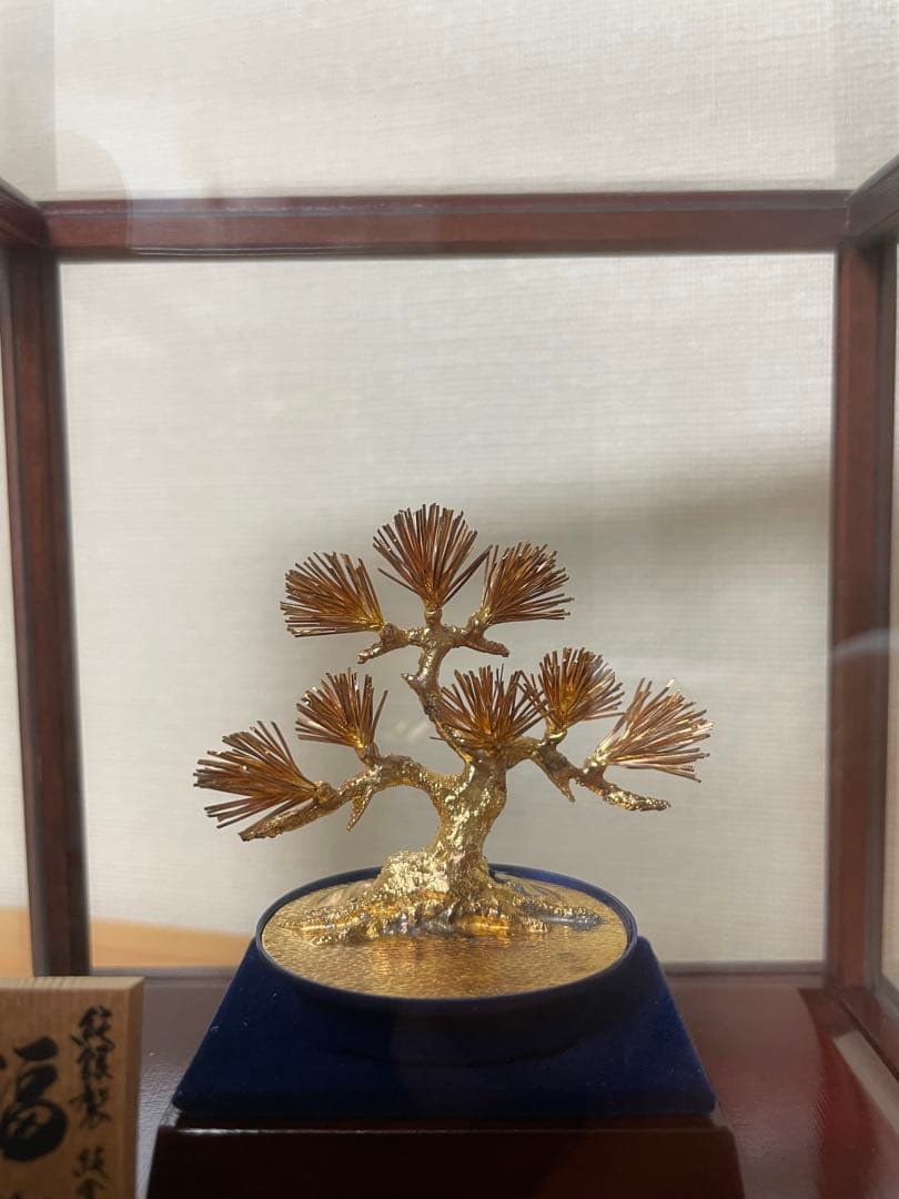 金属製 盆栽風 福松 ガラスケース付き