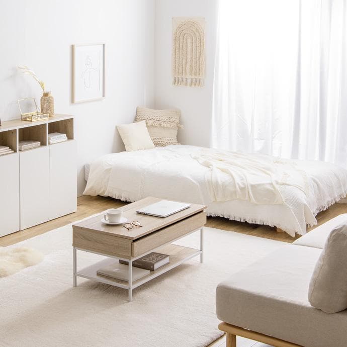 【幅80cm】昇降式テーブル 小さめ 昇降テーブル コンパクト【ストーングレー】