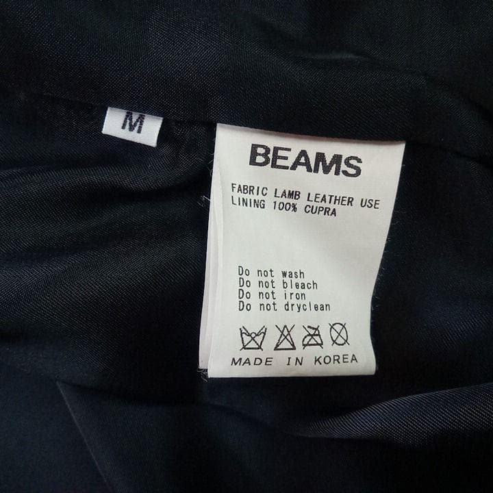 美品 BEAMS CEI パテント ラムレザー ライダース M 黒 ビームス