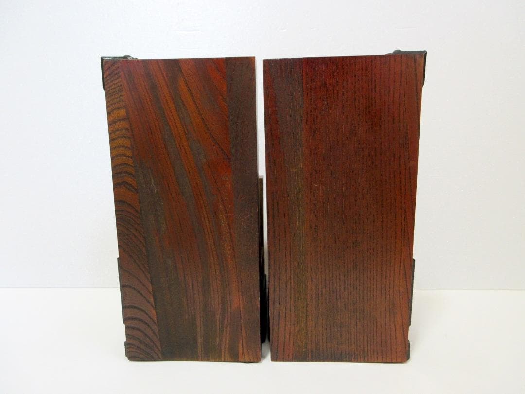 木製 重厚ブックエンド 欅 / 仙台箪笥意匠