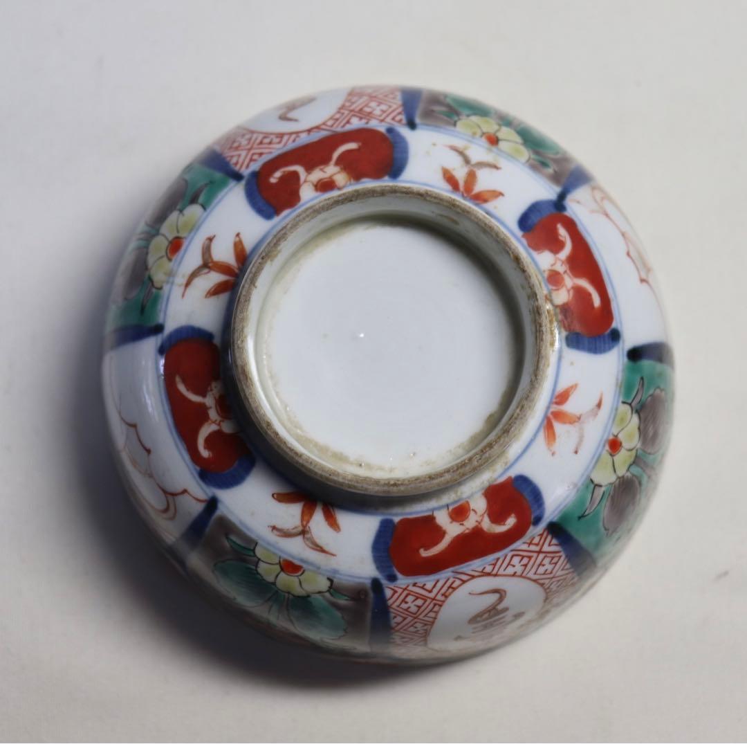 江戸　古伊万里　色絵蓋茶碗ペア　送料込み1107