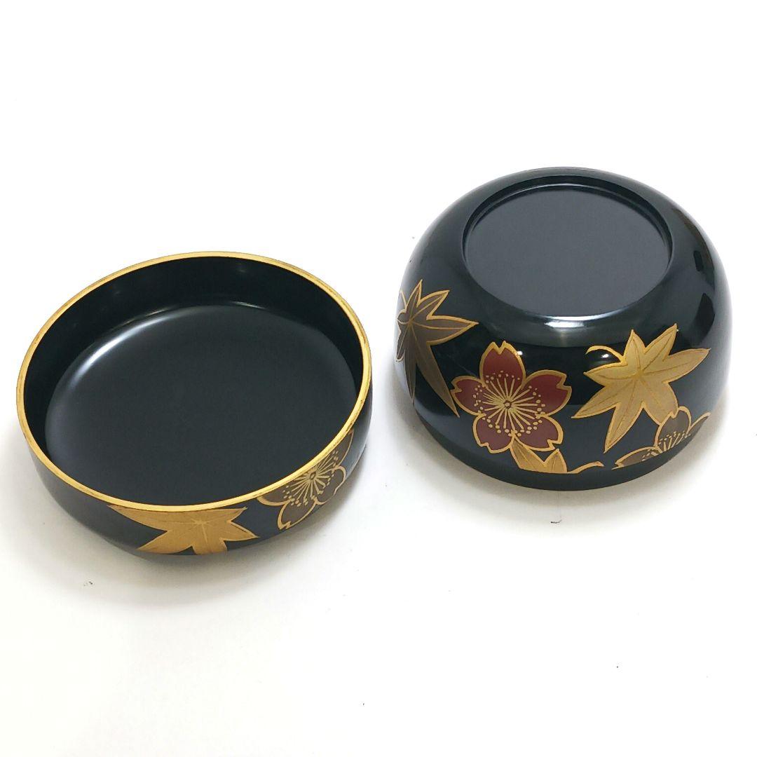 Y3032-12 茶道具 欅・蒔絵・黒漆 棗 3点セット　YY