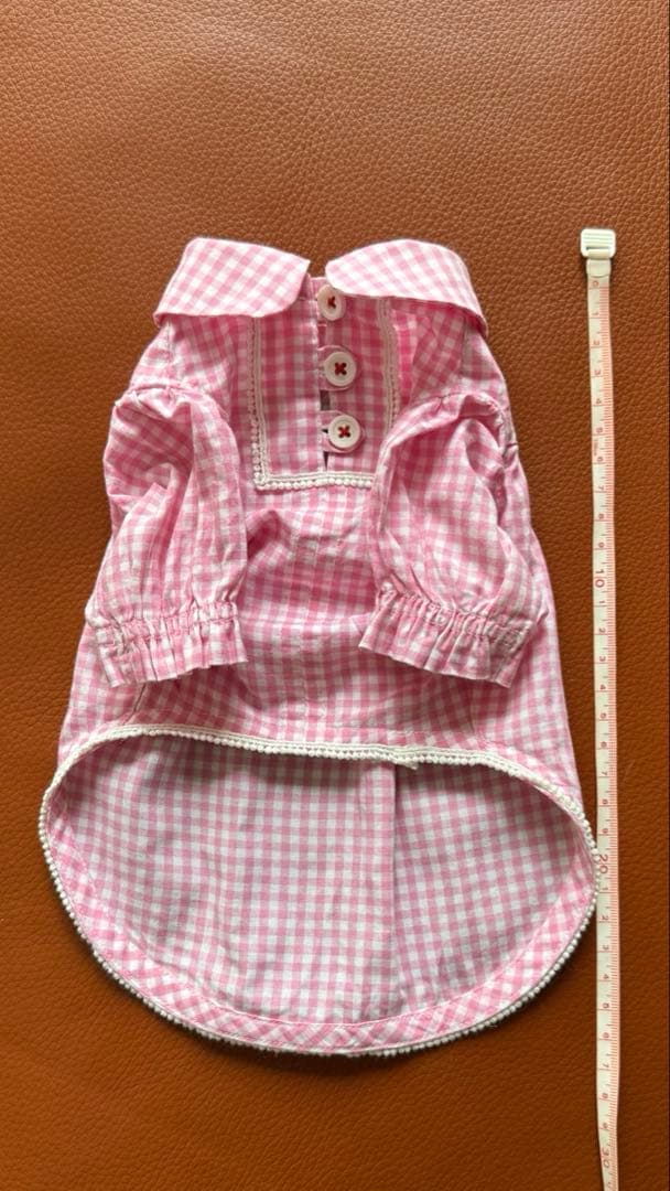 犬服 ギンガムワンピとエプロン